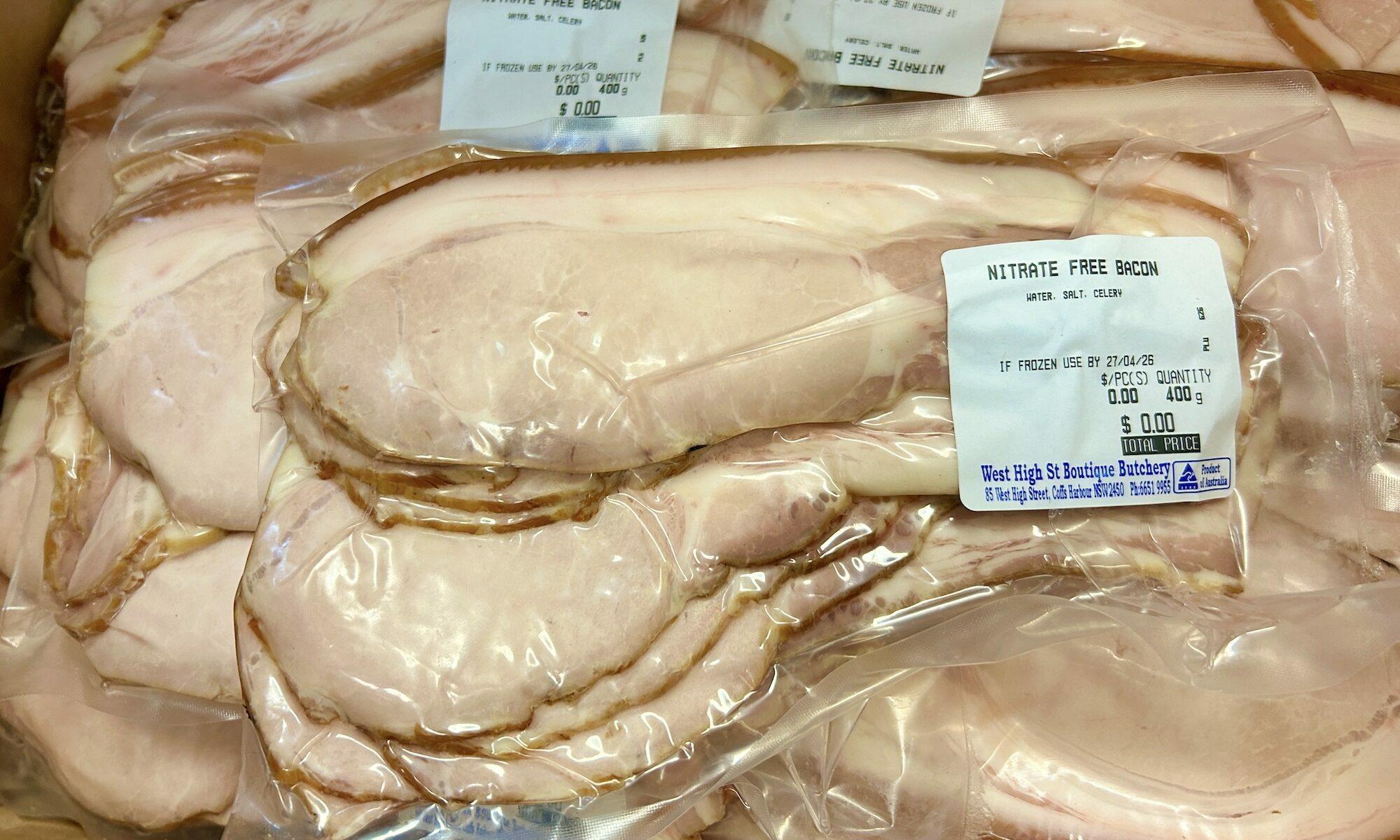 Pork - Middle Bacon (Nitrate Free) - Approx 400gm packs