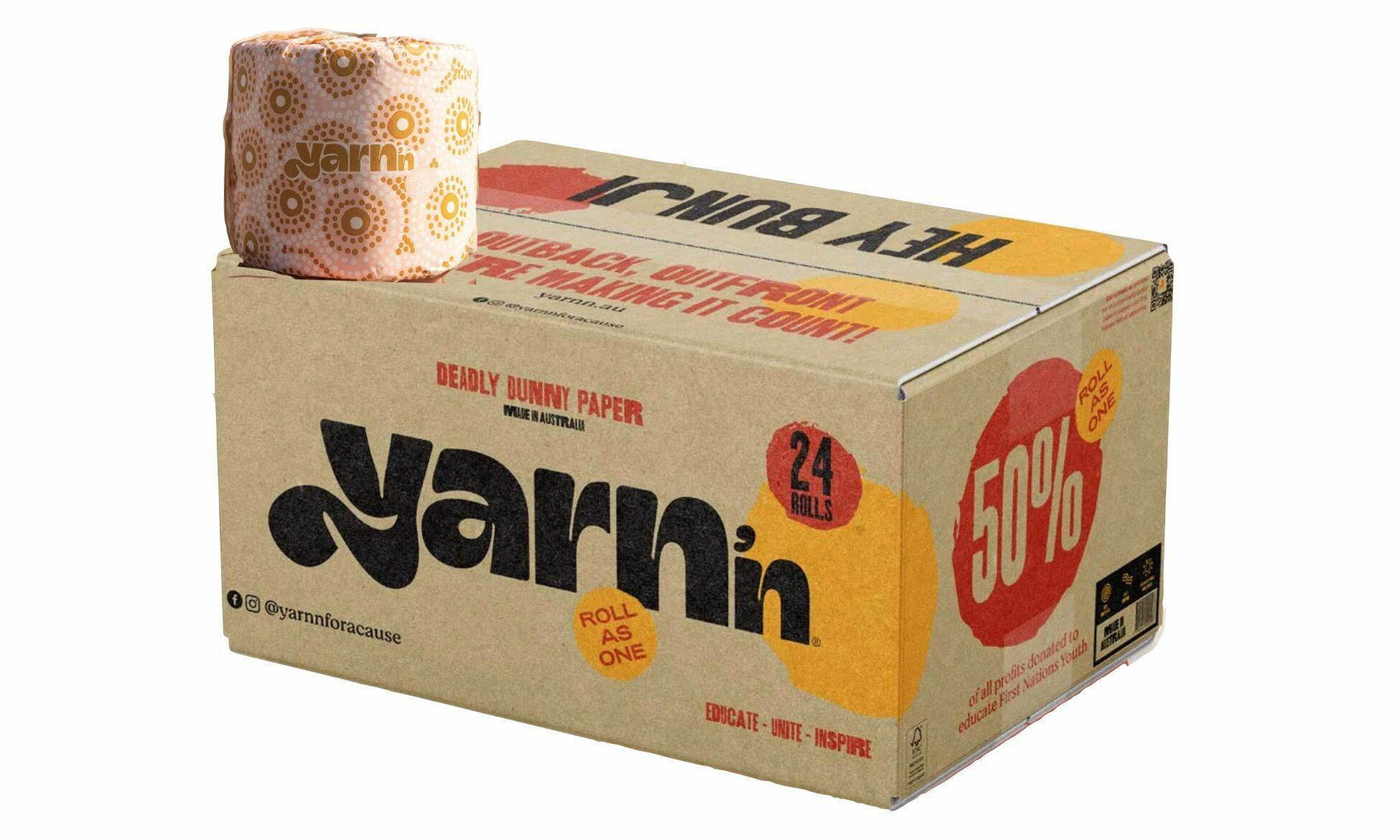 Yarn'n 100% Recycled Toilet Paper - 24 Double Length Cloud Comfy 3 Ply Rolls